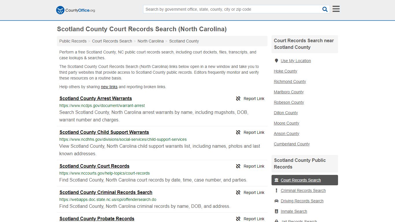 Scotland County Court Records Search (North Carolina) - County Office