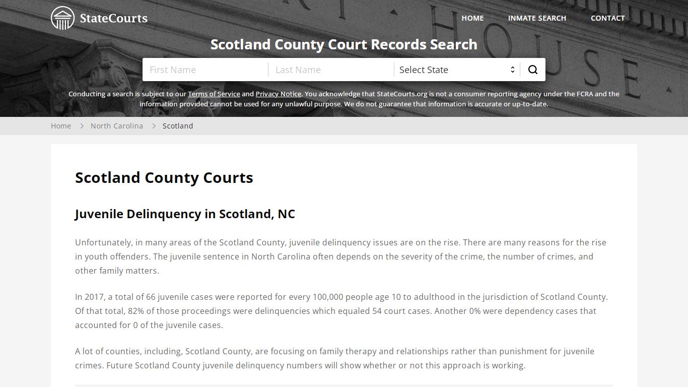 Scotland County, NC Courts - Records & Cases - StateCourts